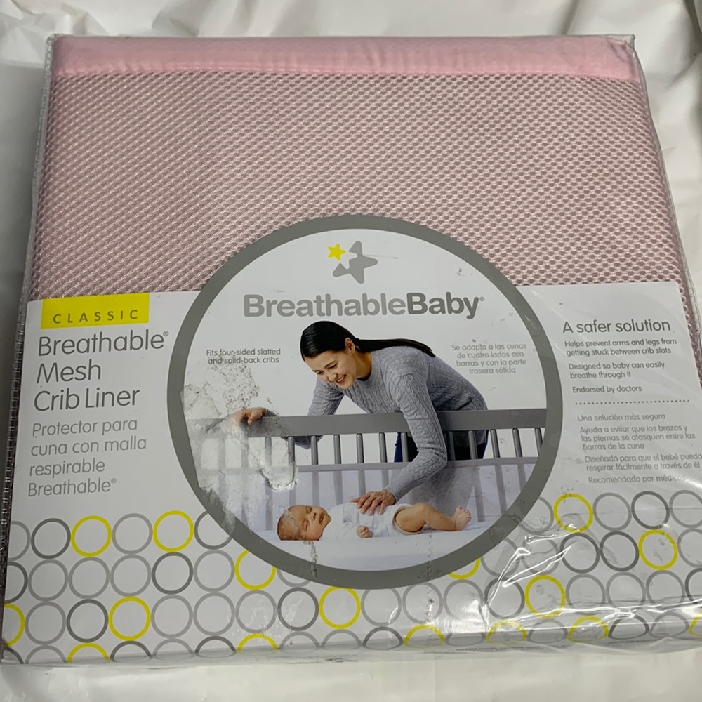 New! BreathableBaby Mesh Crib Liner in Pink